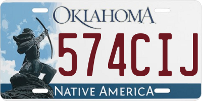 OK license plate 574CIJ