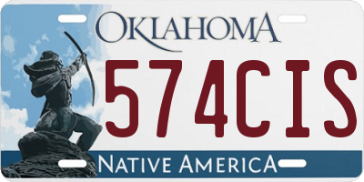 OK license plate 574CIS