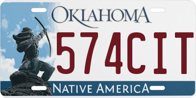 OK license plate 574CIT