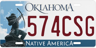 OK license plate 574CSG