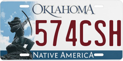 OK license plate 574CSH