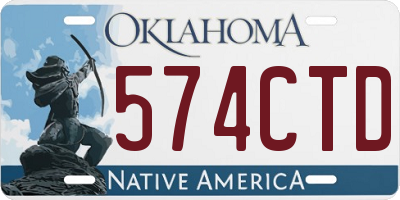 OK license plate 574CTD