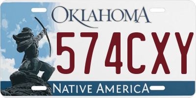 OK license plate 574CXY