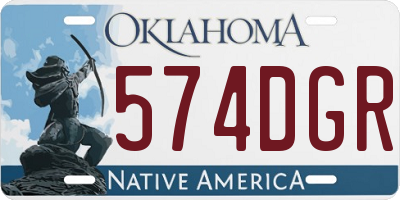 OK license plate 574DGR