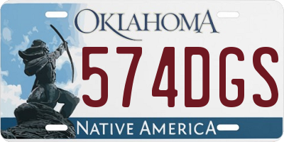 OK license plate 574DGS