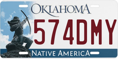 OK license plate 574DMY