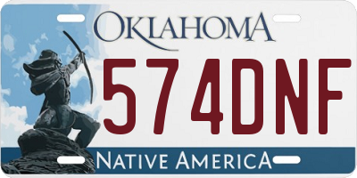 OK license plate 574DNF