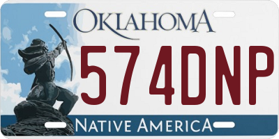 OK license plate 574DNP