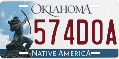 OK license plate 574DOA