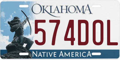 OK license plate 574DOL