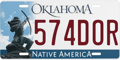 OK license plate 574DOR