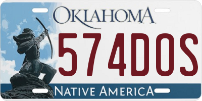 OK license plate 574DOS