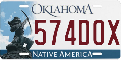 OK license plate 574DOX