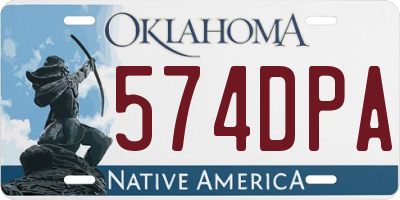 OK license plate 574DPA