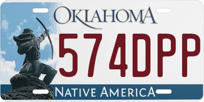 OK license plate 574DPP