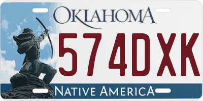 OK license plate 574DXK