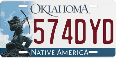 OK license plate 574DYD