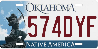 OK license plate 574DYF