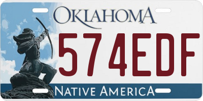 OK license plate 574EDF