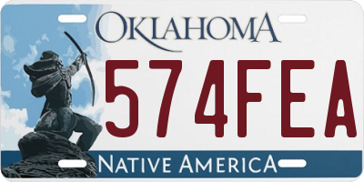 OK license plate 574FEA