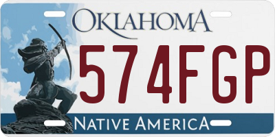 OK license plate 574FGP