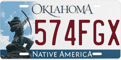 OK license plate 574FGX