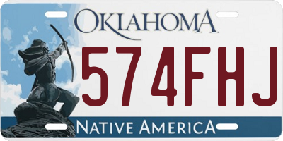 OK license plate 574FHJ