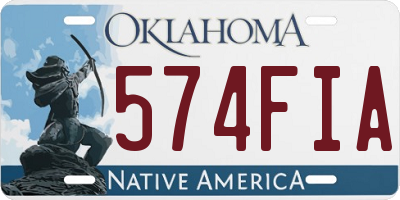 OK license plate 574FIA