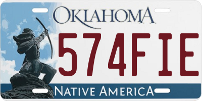 OK license plate 574FIE