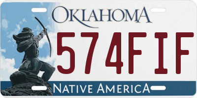 OK license plate 574FIF