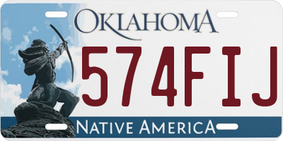 OK license plate 574FIJ