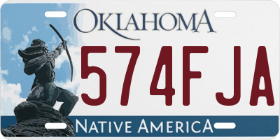 OK license plate 574FJA
