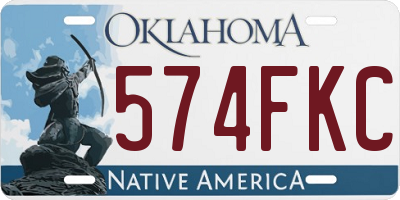 OK license plate 574FKC