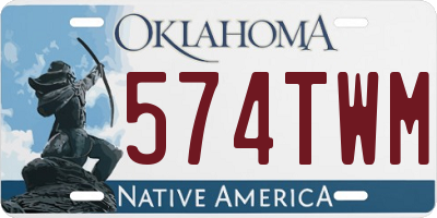 OK license plate 574TWM