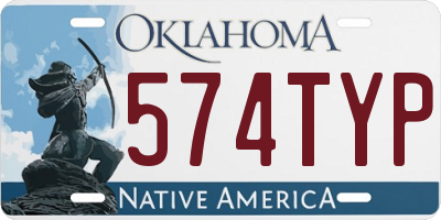 OK license plate 574TYP