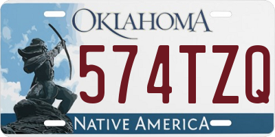 OK license plate 574TZQ