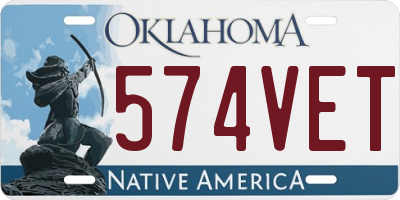 OK license plate 574VET