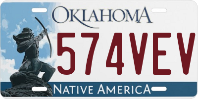 OK license plate 574VEV