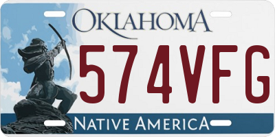 OK license plate 574VFG