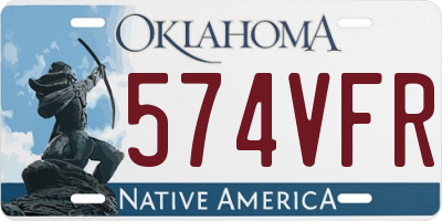 OK license plate 574VFR