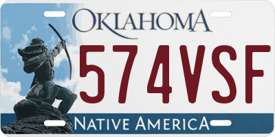 OK license plate 574VSF