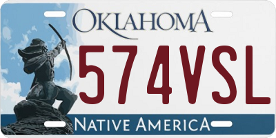 OK license plate 574VSL