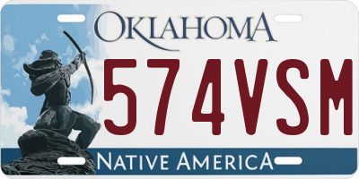 OK license plate 574VSM