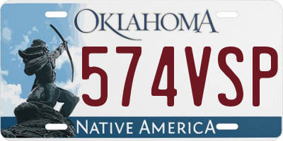 OK license plate 574VSP
