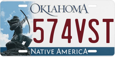 OK license plate 574VST