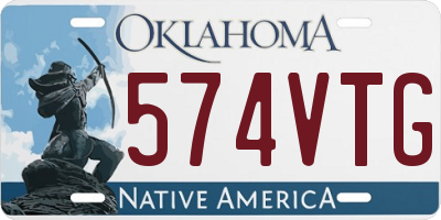 OK license plate 574VTG