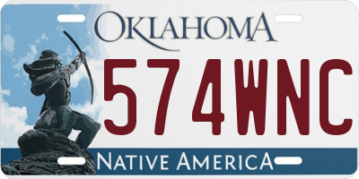 OK license plate 574WNC