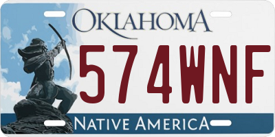 OK license plate 574WNF