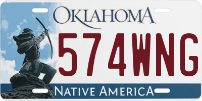 OK license plate 574WNG
