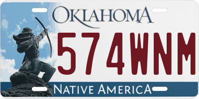 OK license plate 574WNM